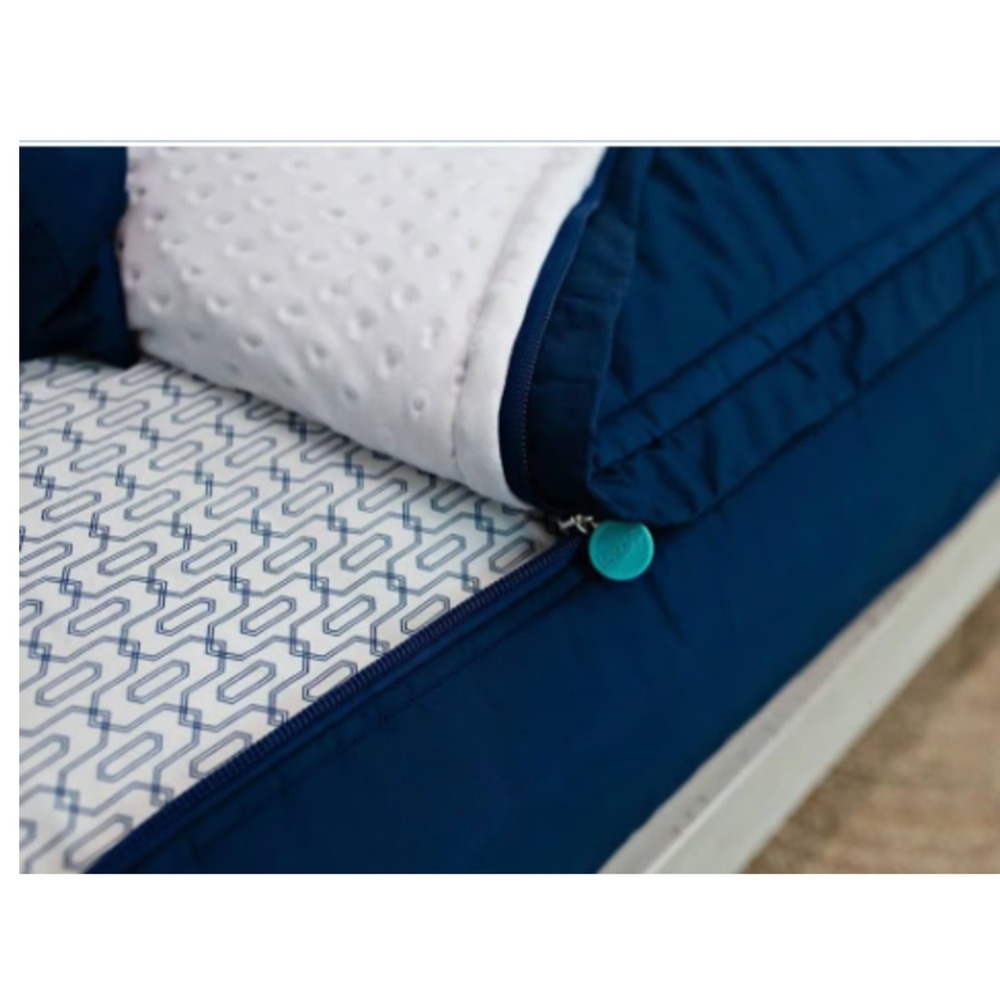 Beddy's Bed-Ease Minky Zippered Bedding Set Navy Blue White Interior Twin
